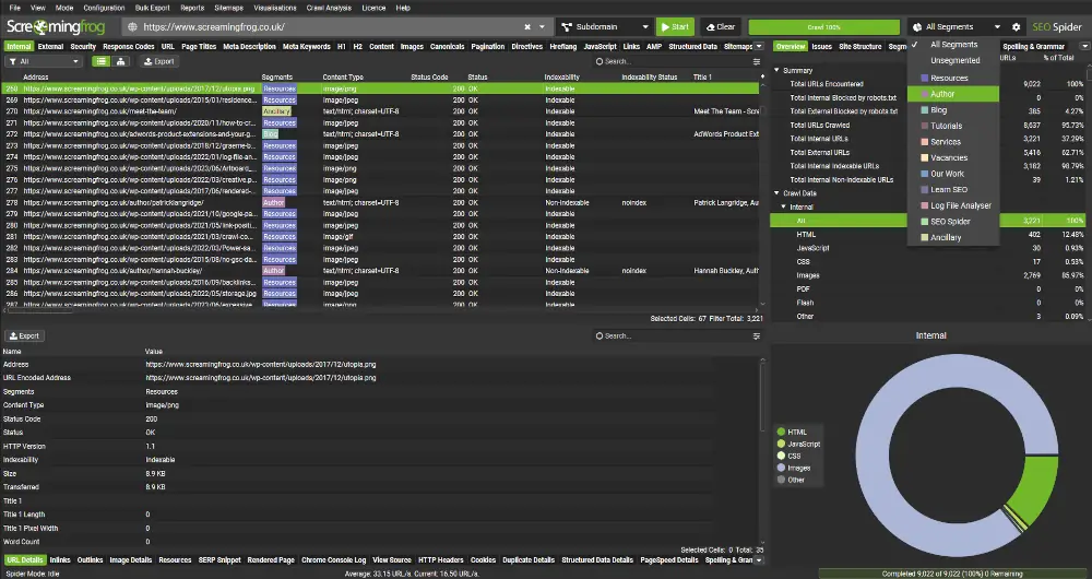 Screaming Frog SEO Spider technical crawler