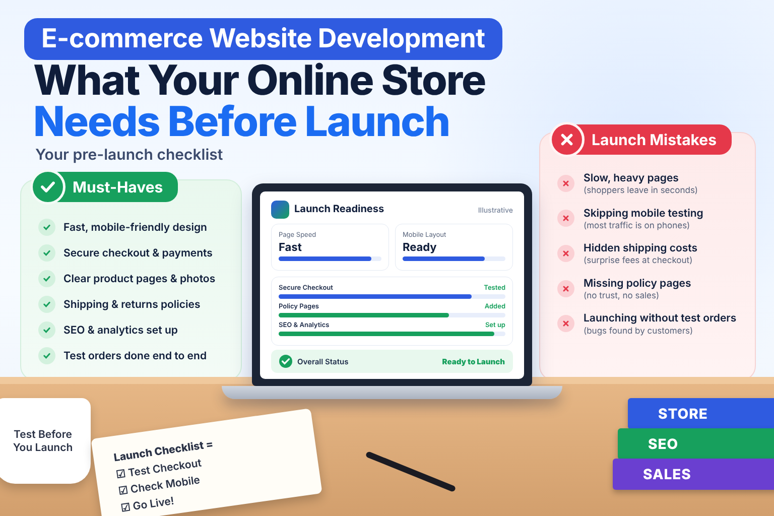 E-commerce website development checklist: what your online store needs before launch